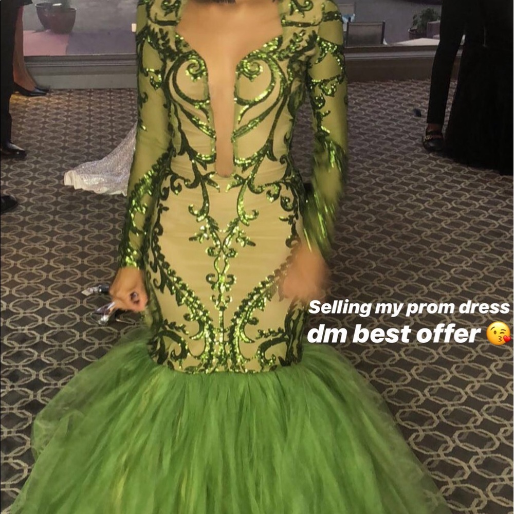 Money green gown